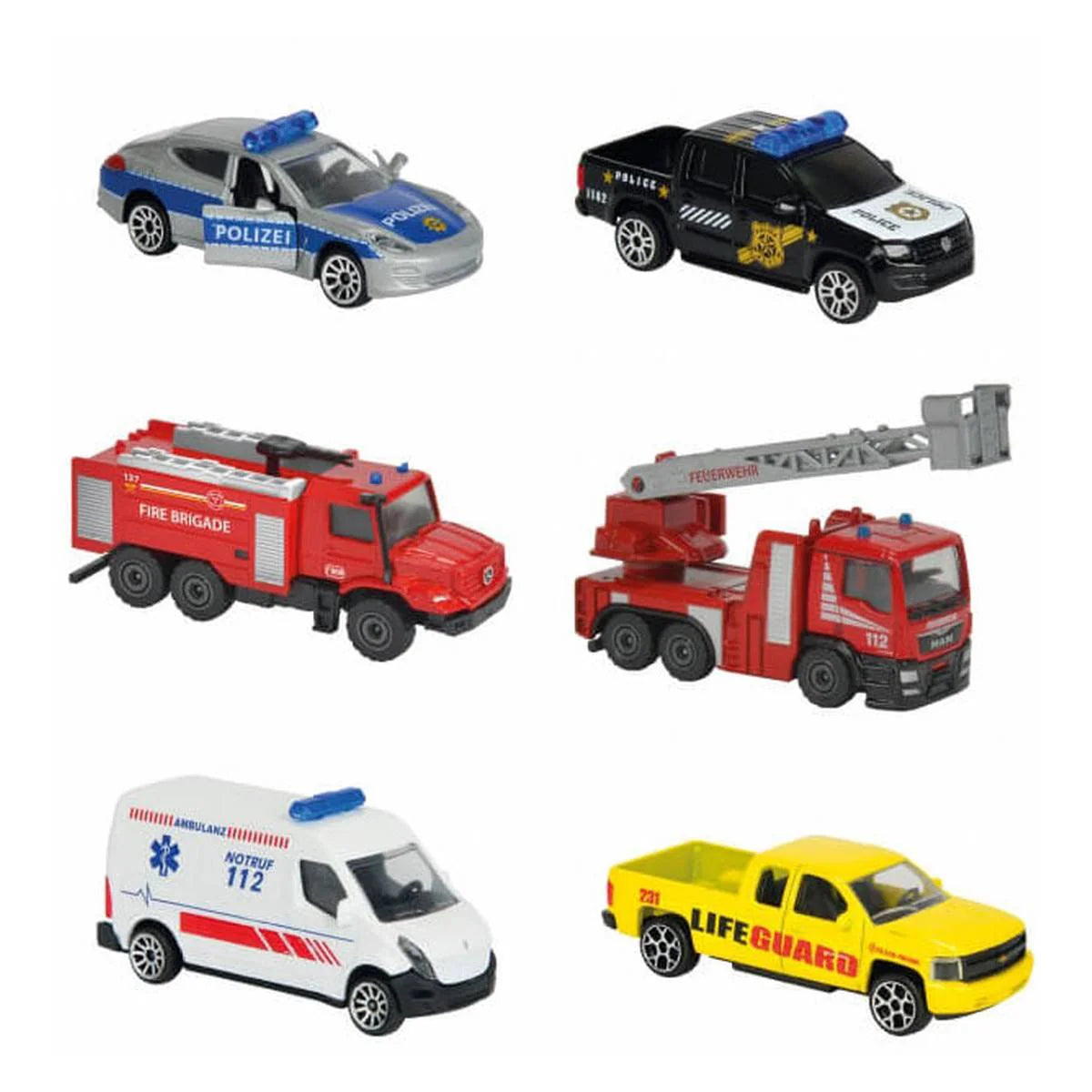 Majorette S.O.S. Car 3 Pieces Set, Random Selection from Assorted Models sets
