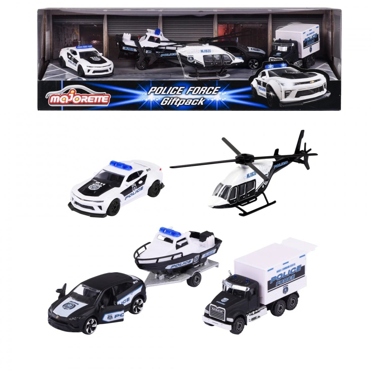 Majorette Police Force 5 Vehicles Giftpack Licensed Diecast Cars