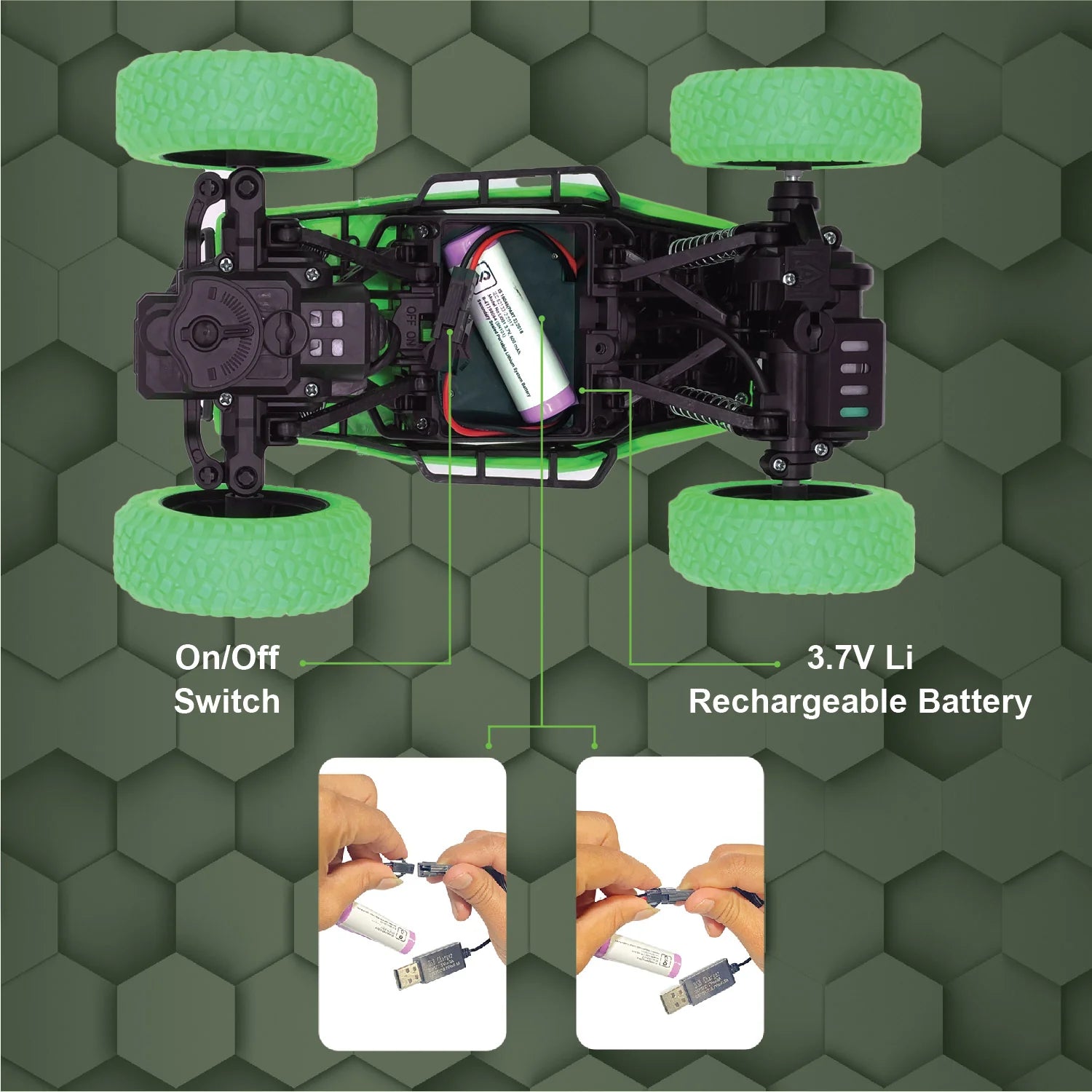 DUZTER 4.0- Remote Control Car Big Size Rock Crawler, High-Speed 2WD Remote Control Car, Multicolor