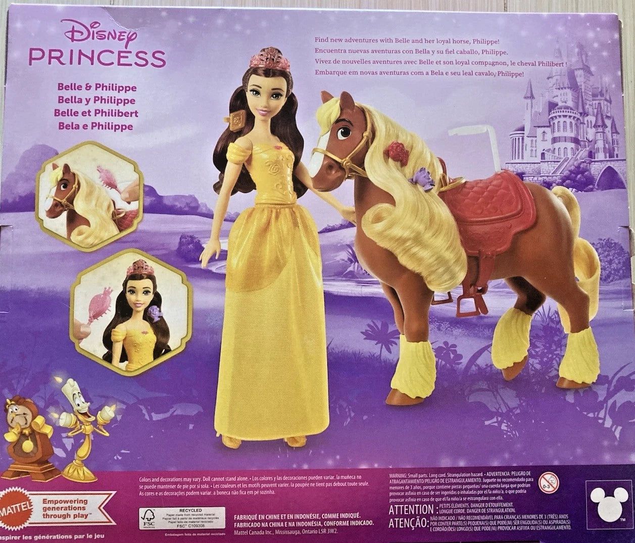 Disney Princess Belle and Philippe Playset NEW JBG01